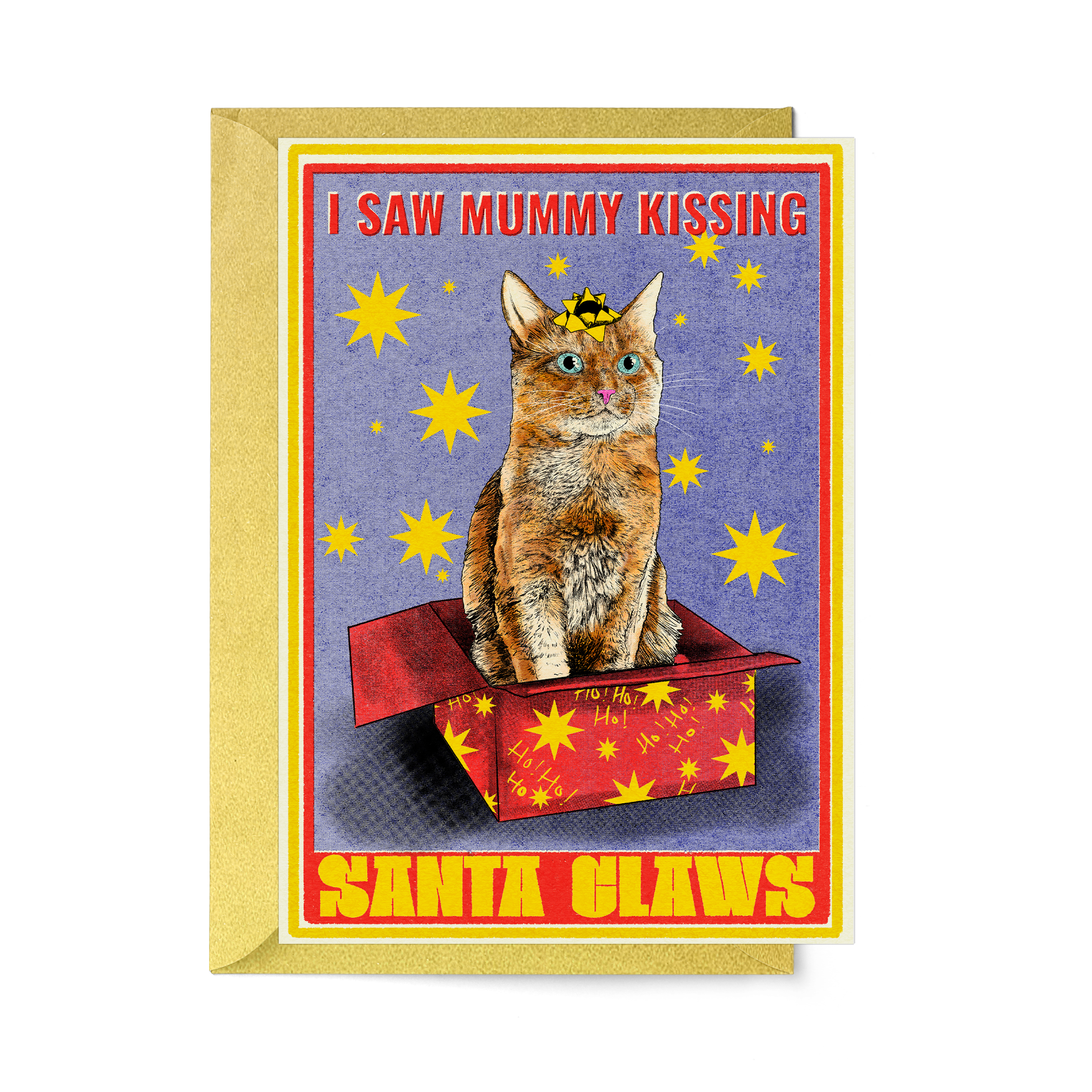 Funny cat christmas card by fawn and thistle