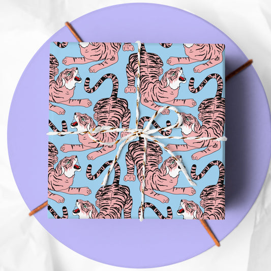 Tiger pattern gift wrap sheet | Fawn & Thistle