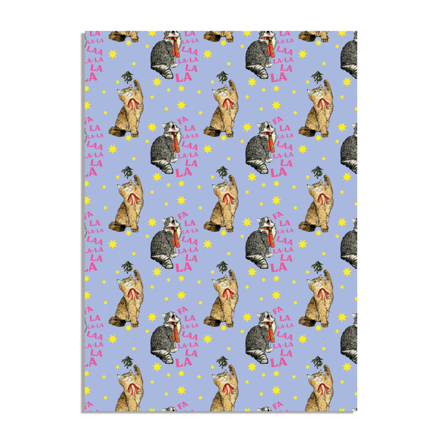 Feline Festive Cat Gift Wrap Sheet