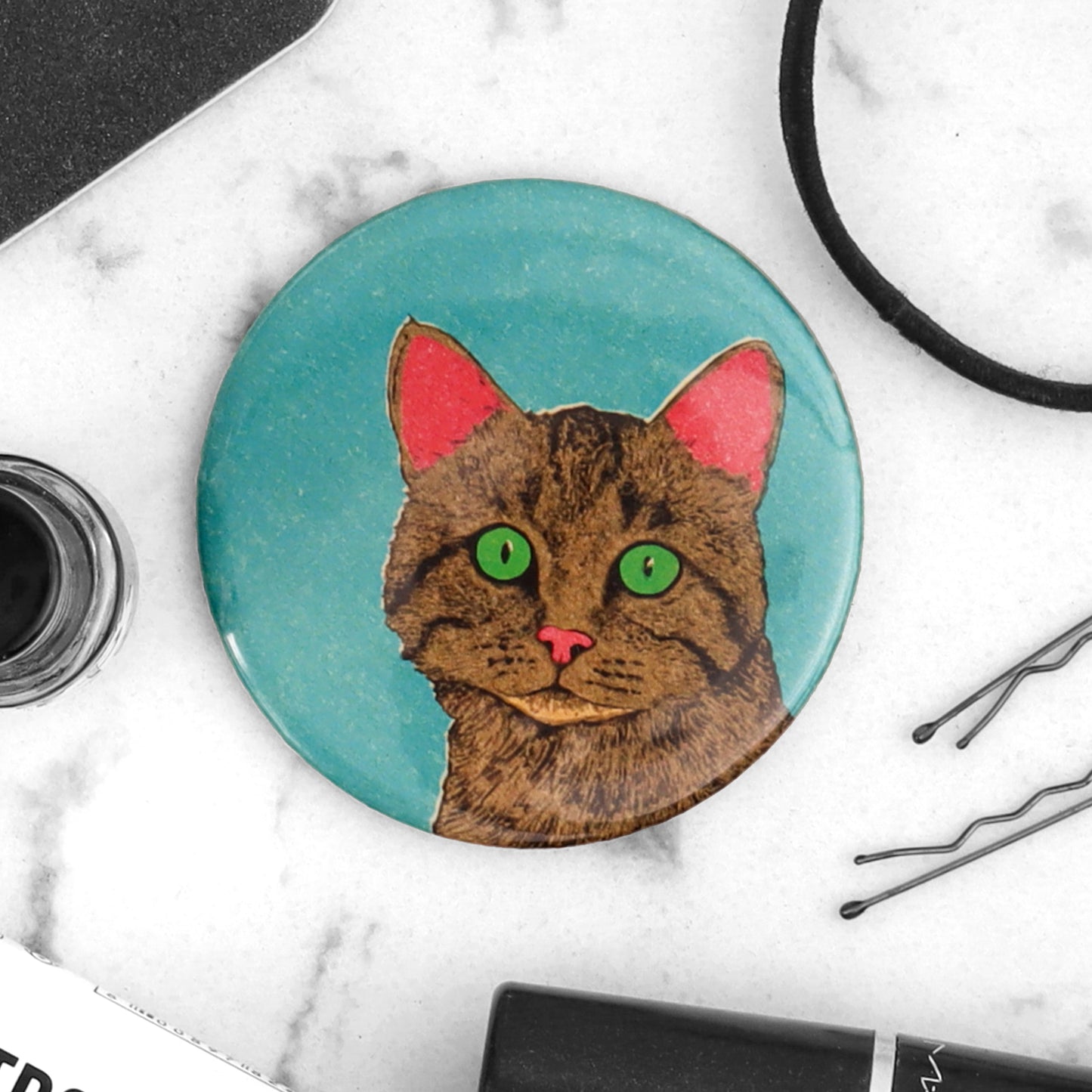 Curious Cat Pocket Mirror - Fawn and Thistle