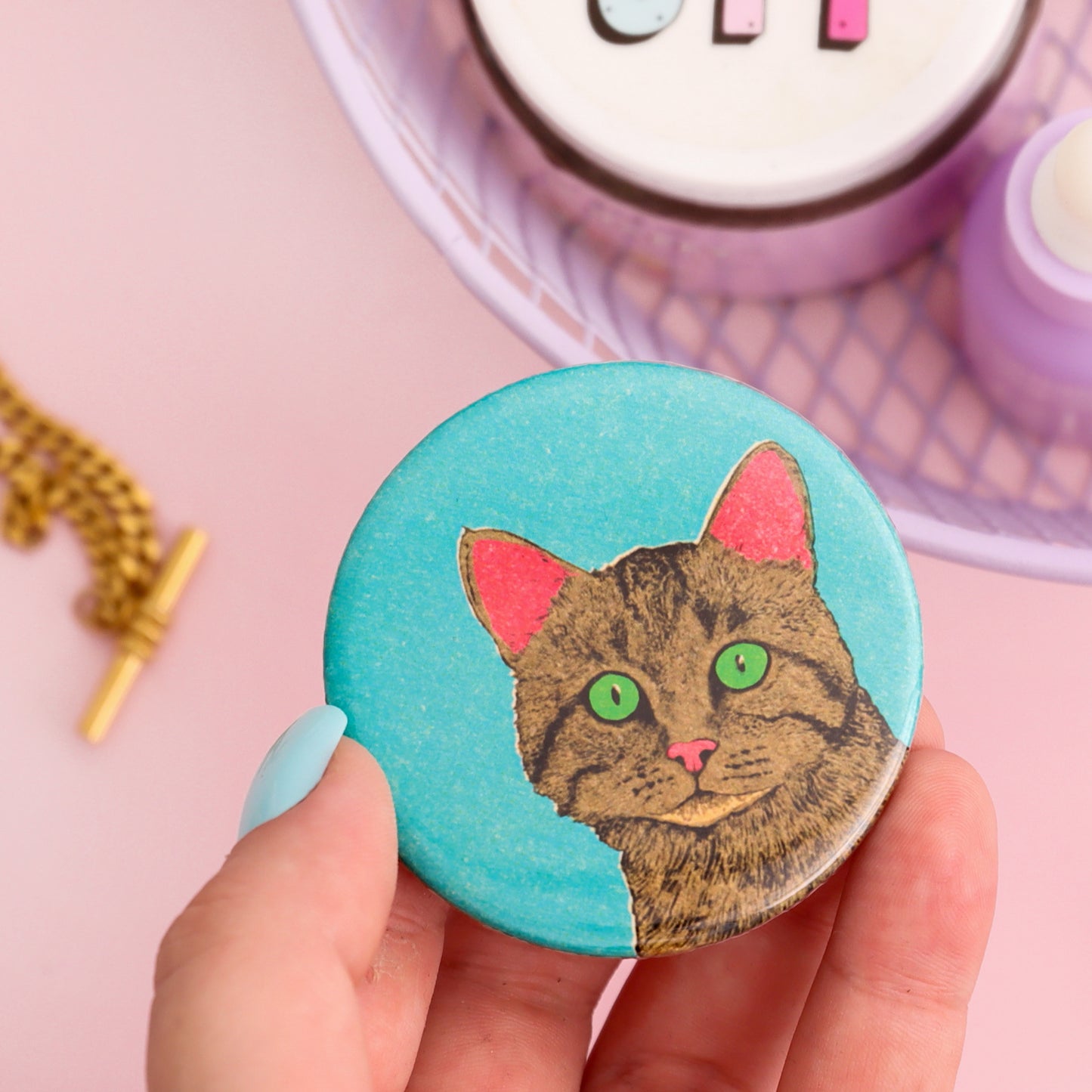 Curious Cat Pocket Mirror - Fawn and Thistle