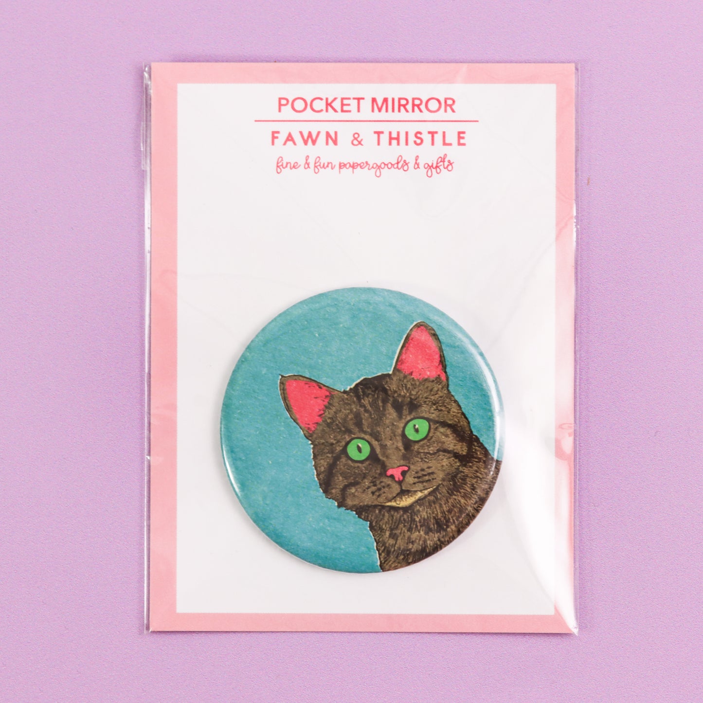Curious Cat Pocket Mirror - Fawn and Thistle