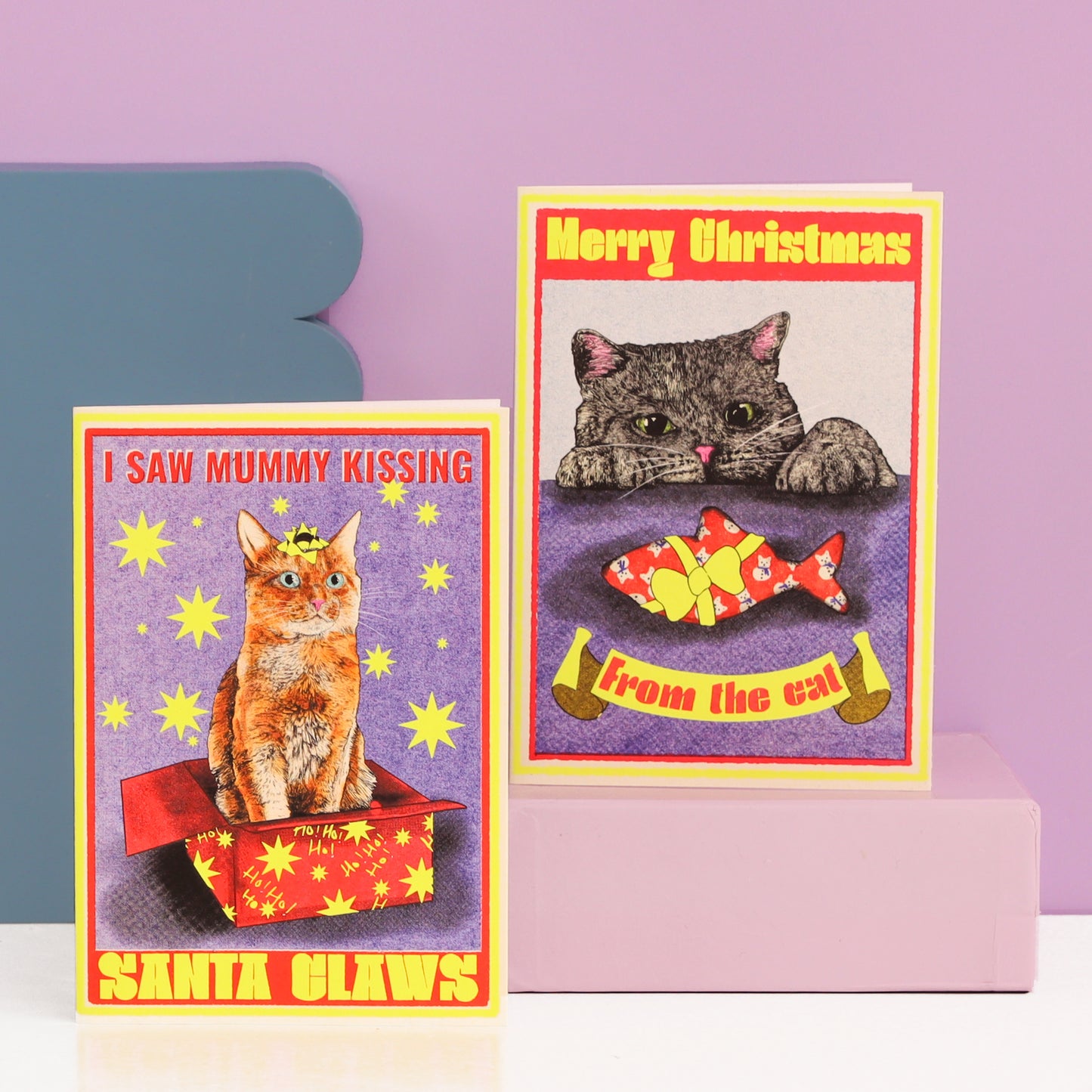 Feline Festive Christmas Card Pack by Fawn & Thistle | Sustainable Plastic free xmas cards | Cat Christmas Cards