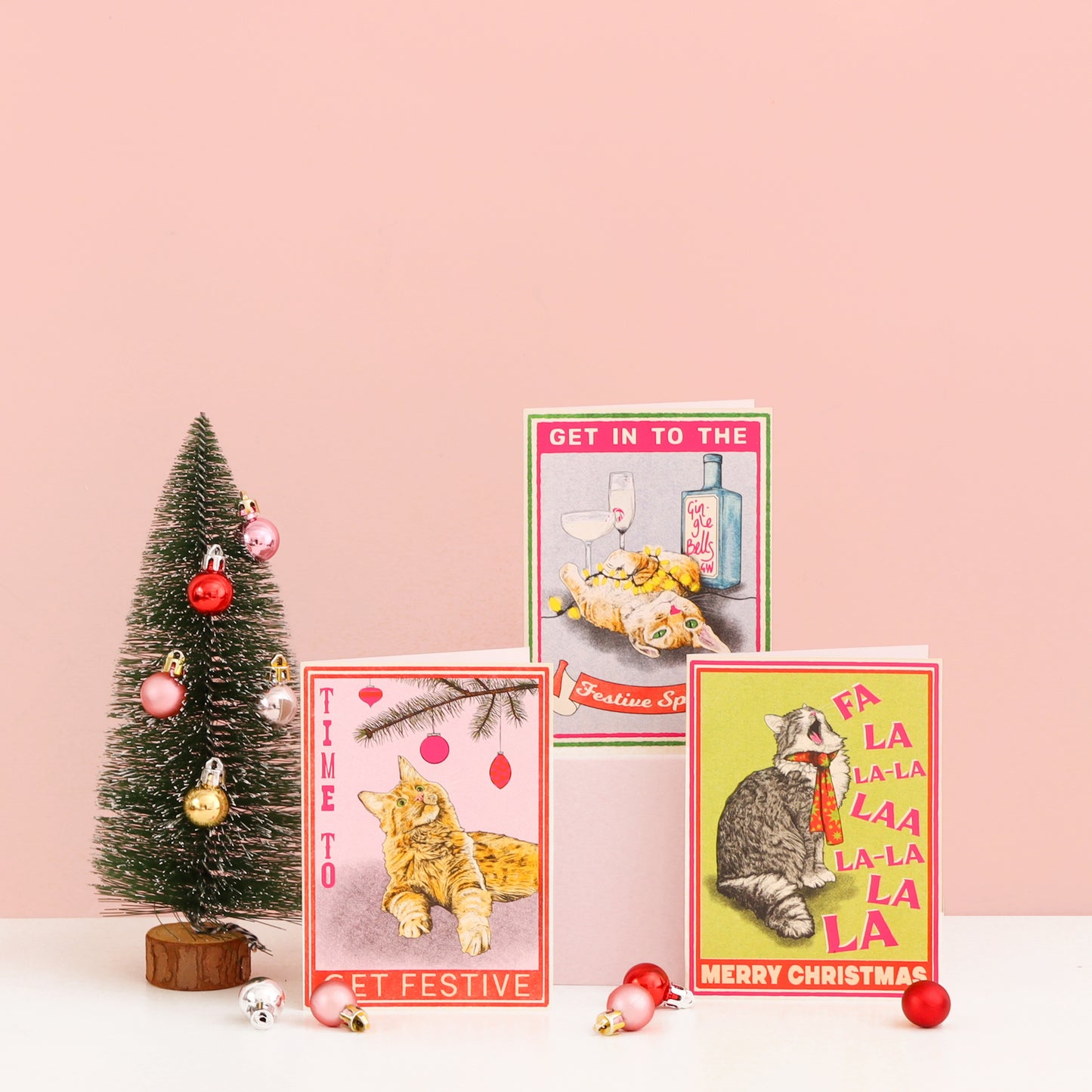 Feline Festive Christmas Card Pack by Fawn & Thistle | Sustainable Plastic free xmas cards | Cat Christmas Cards