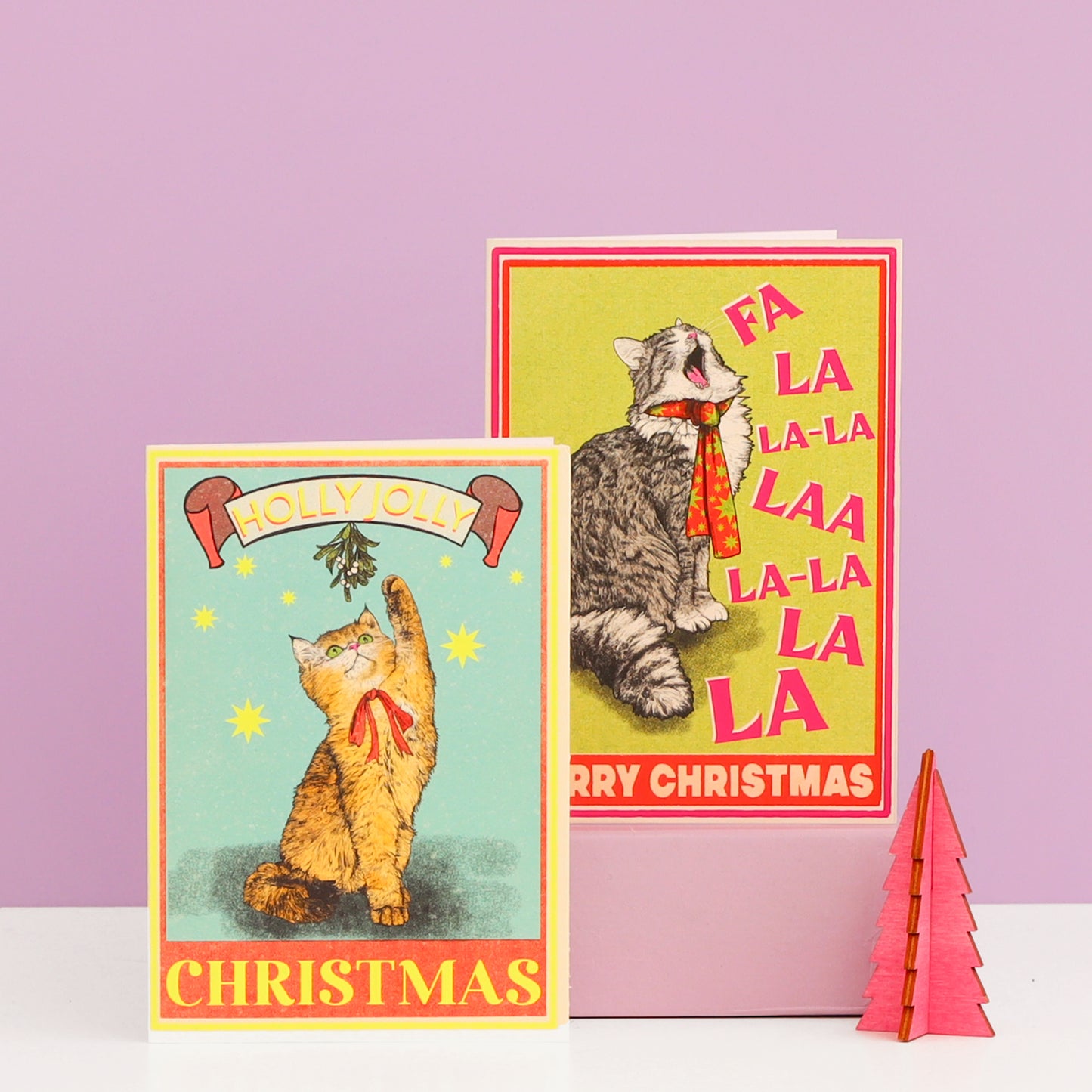 holly jolly cat christmas card by fawn and thistle | Plastic free christmas card