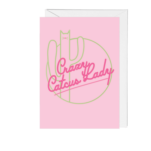 'Crazy Catcus Lady' Greeting Card - Fawn and Thistle -