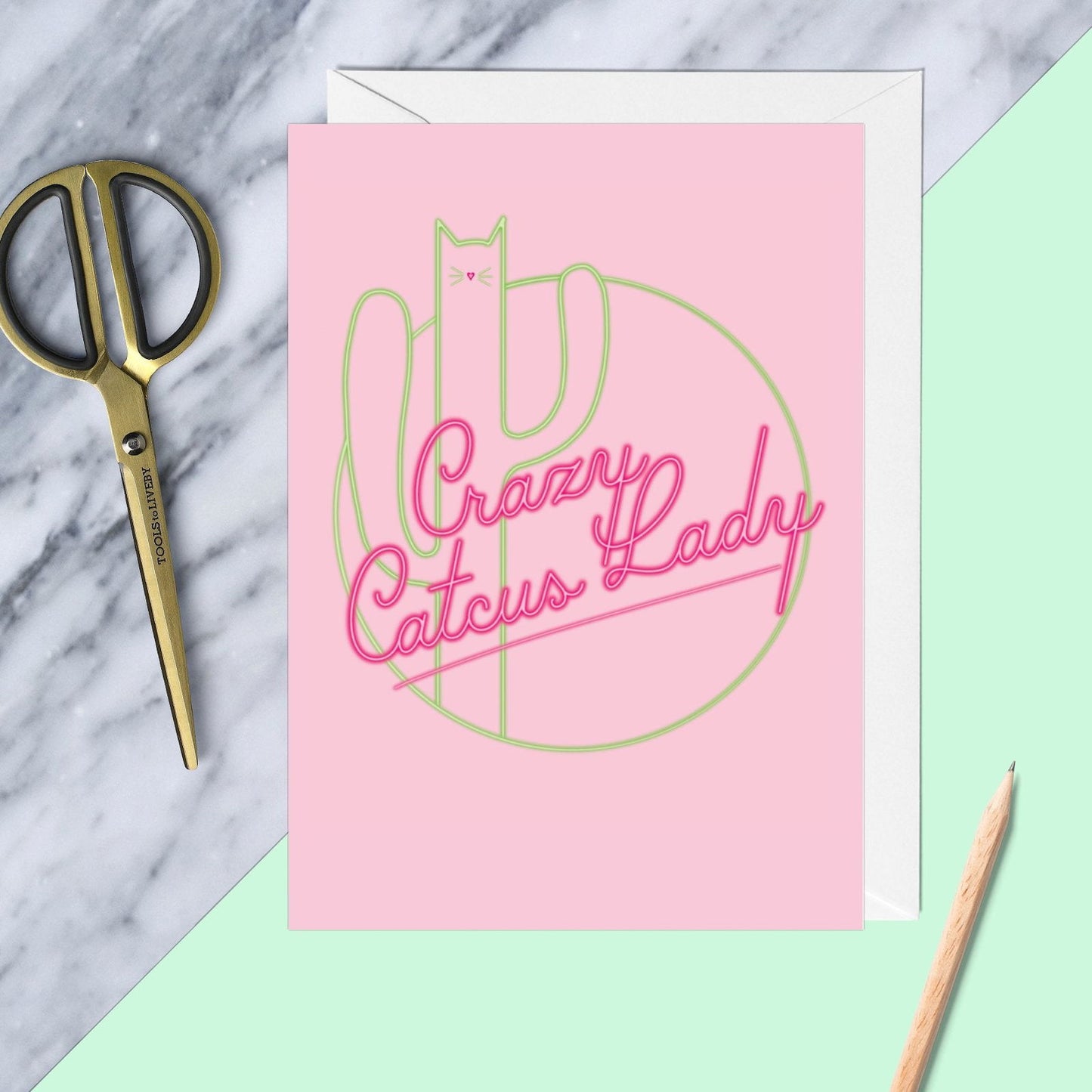 'Crazy Catcus Lady' Greeting Card - Fawn and Thistle -