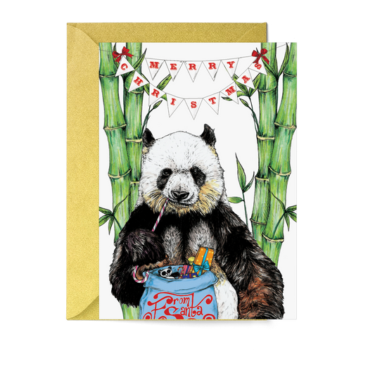 'Festive Fiesta' Panda Christmas Card - Fawn and Thistle -