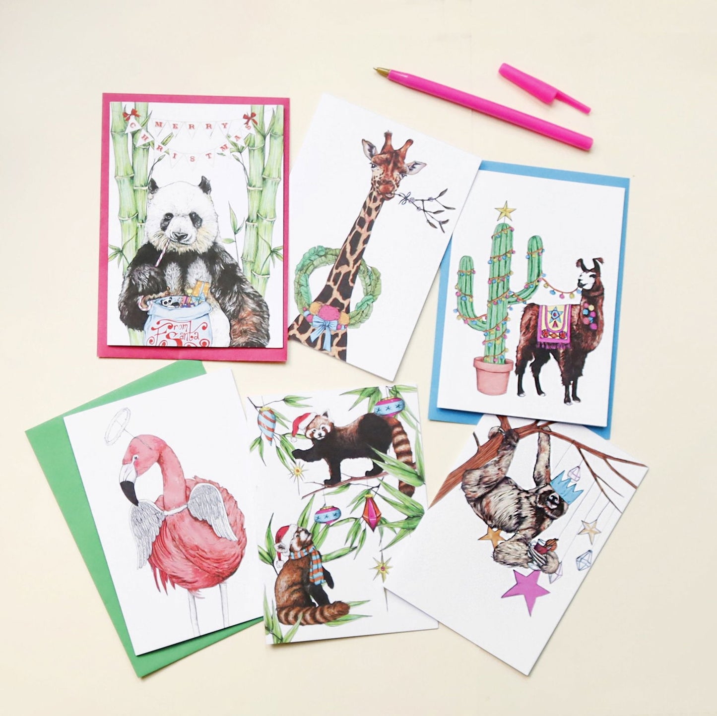 'Festive Fiesta' Panda Christmas Card - Fawn and Thistle -