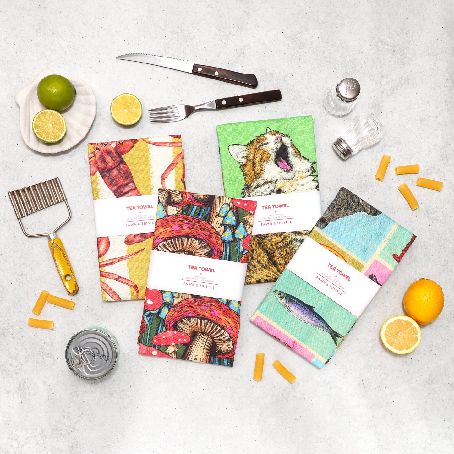 Cat's Kitchen Retro Tea Towel