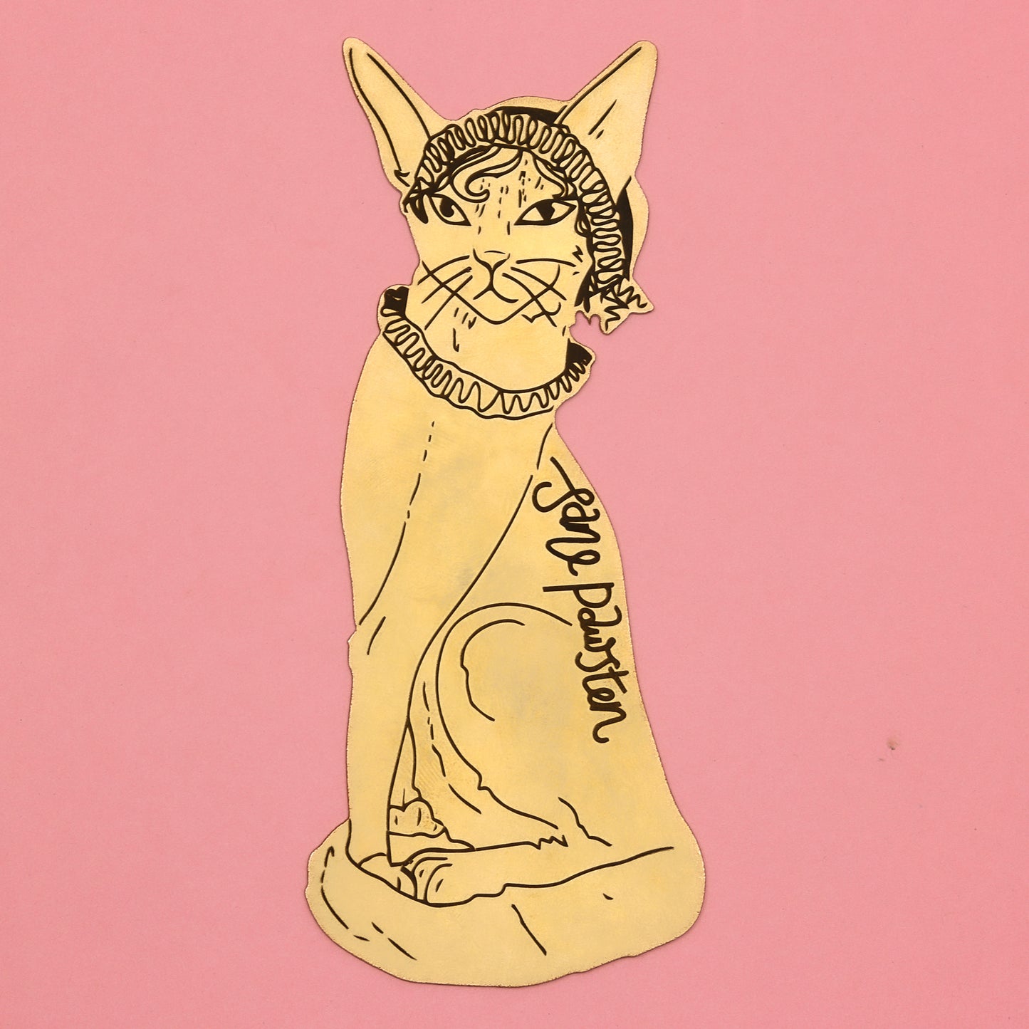 Jane Pawsten Cat Brass Bookmark | Jane Austen Gift | Cst Gift | Fawn & Thistle
