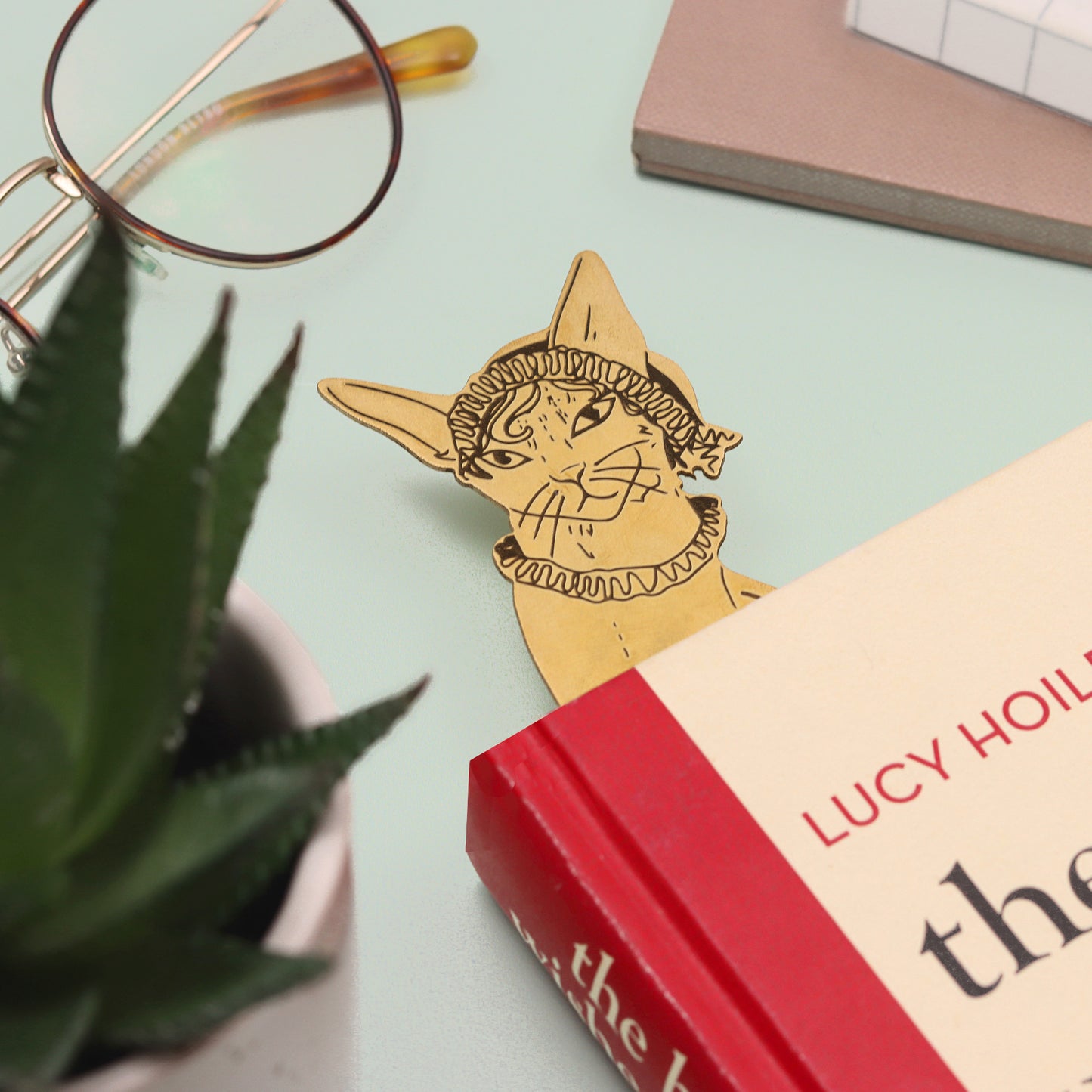 Jane Pawsten Cat Brass Bookmark | Jane Austen Gift | Cst Gift | Fawn & Thistle