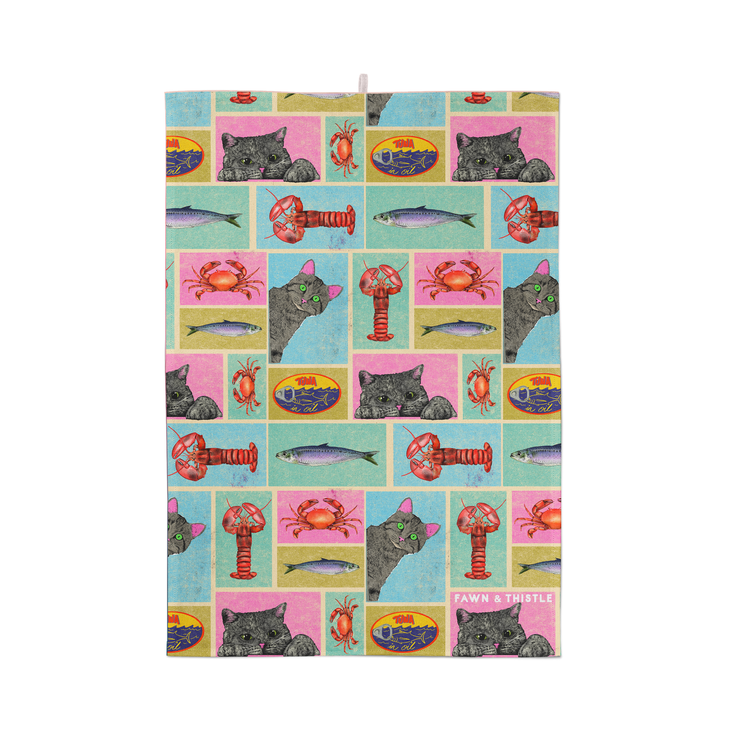 Cat's Kitchen Retro Tea Towel