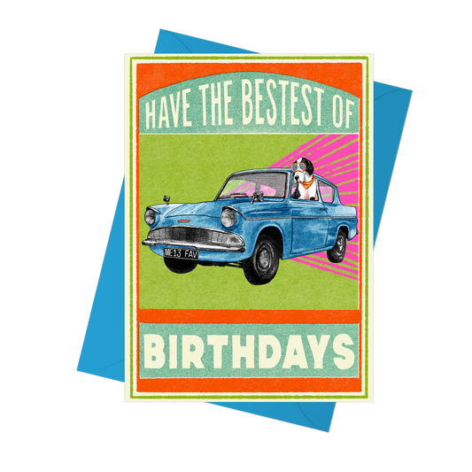 Bestest Birthday Vintage Car Greeting Card by Fawn & Thistle
