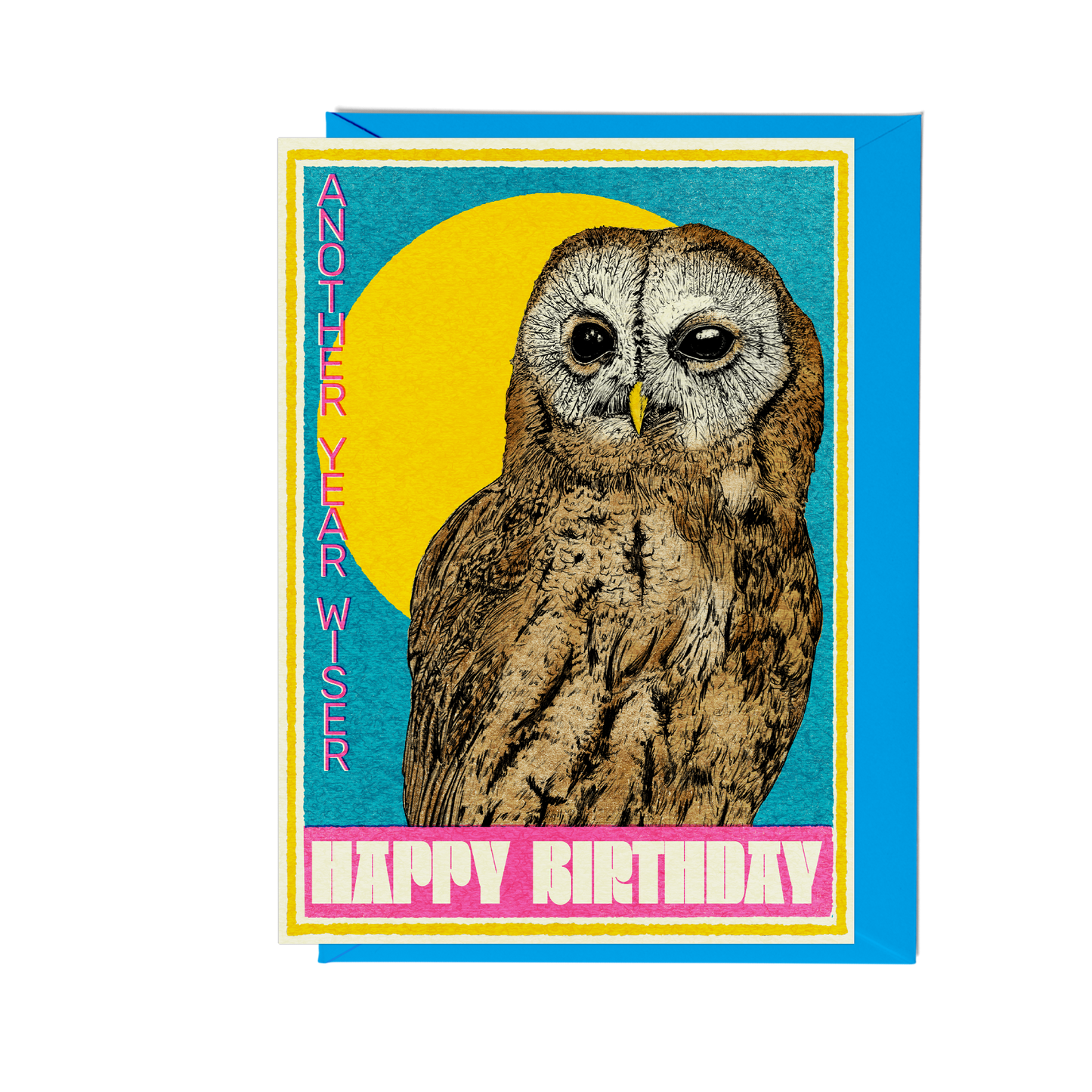 Another year wiser owl birthday card by fawn and thistle