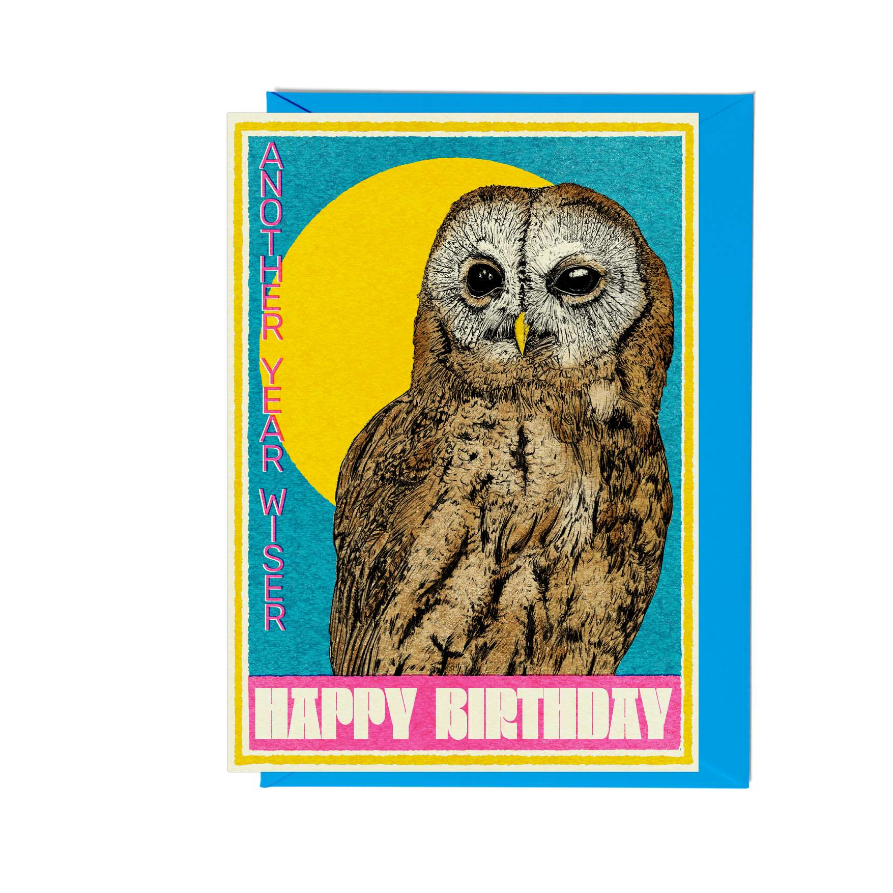 Another year wiser owl birthday card by fawn and thistle