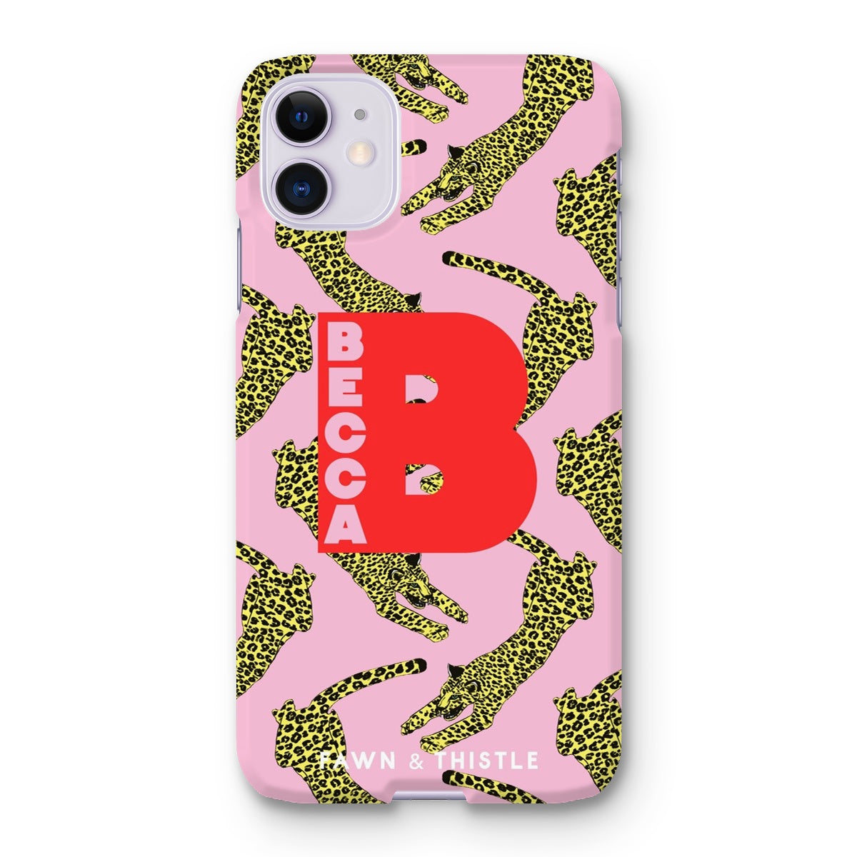 Leaping Leopard Personalised Phone Case