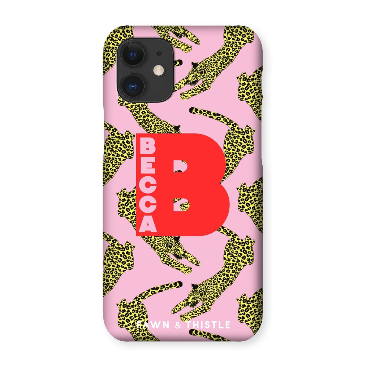 Leaping Leopard Personalised Phone Case