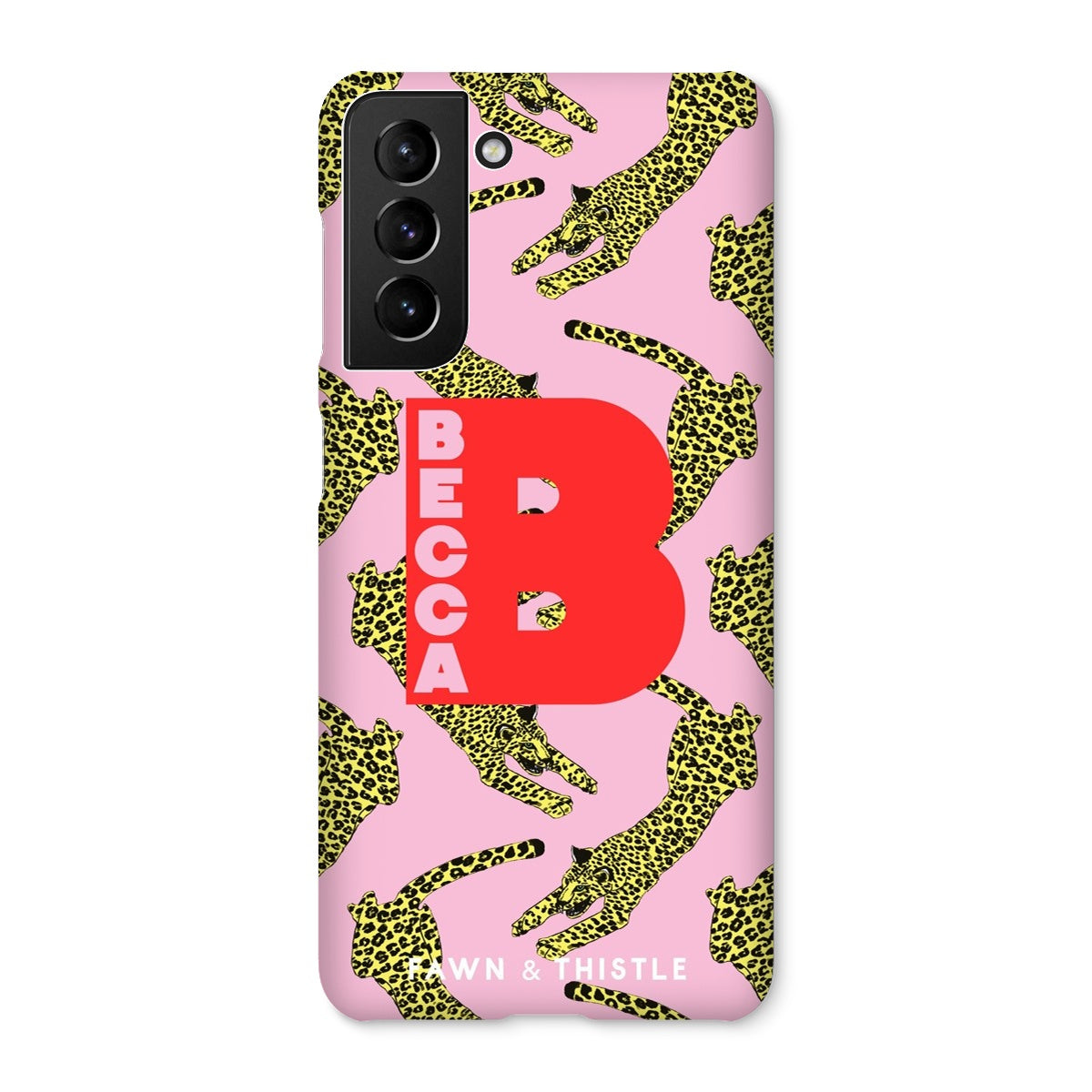 Leaping Leopard Personalised Phone Case