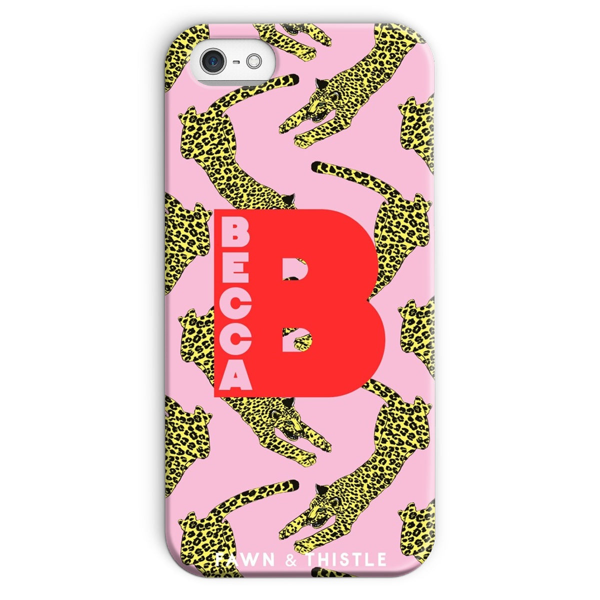 Leaping Leopard Personalised Phone Case