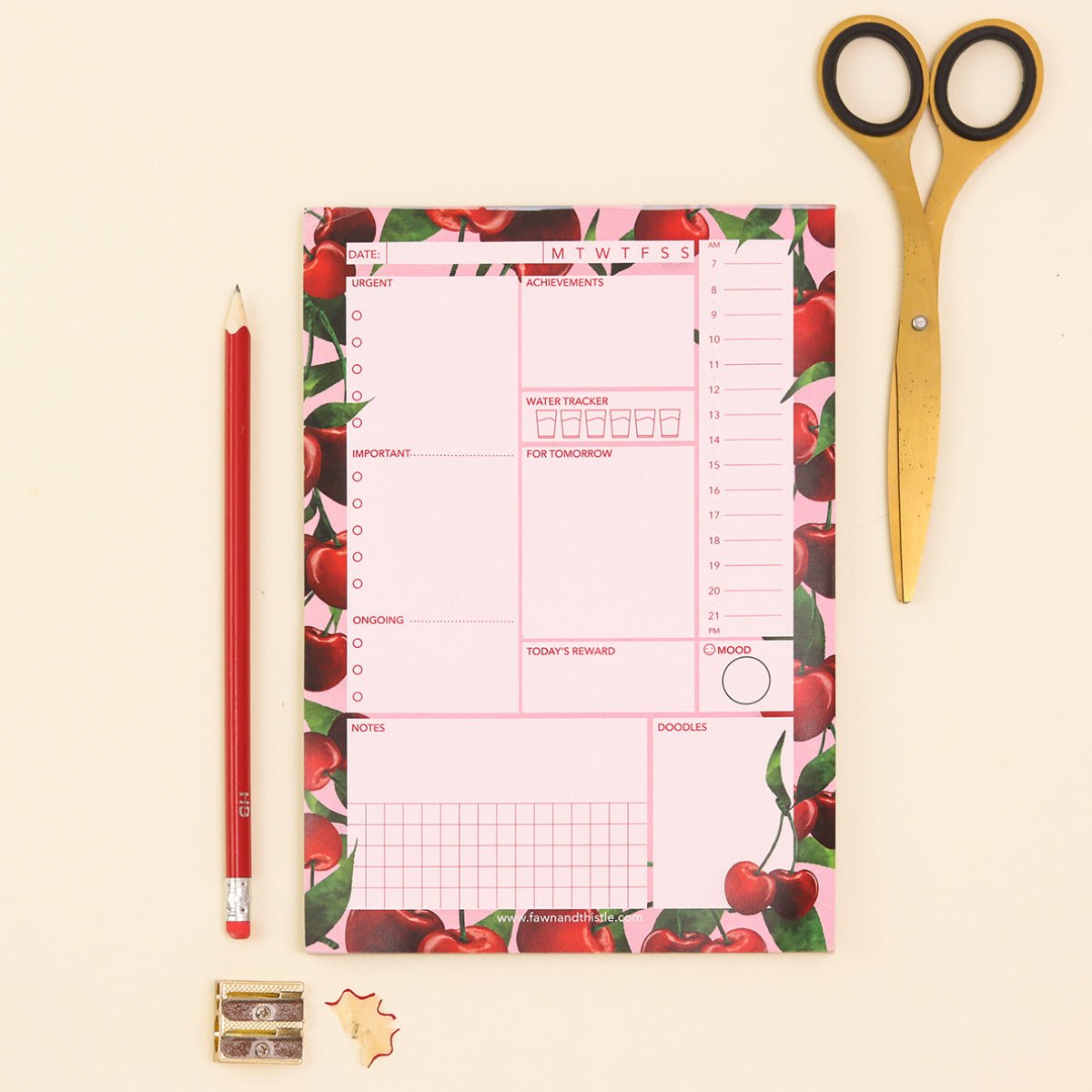 A5 Cherry Daily Planner - Fawn and Thistle