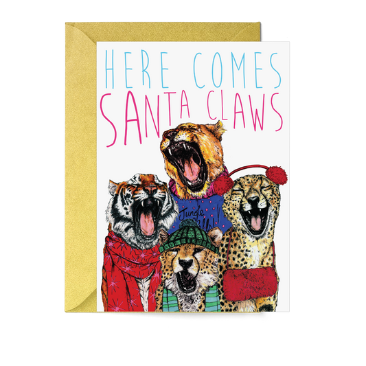 Caroling Cats 'Santa Claws' Christmas Card - Fawn and Thistle