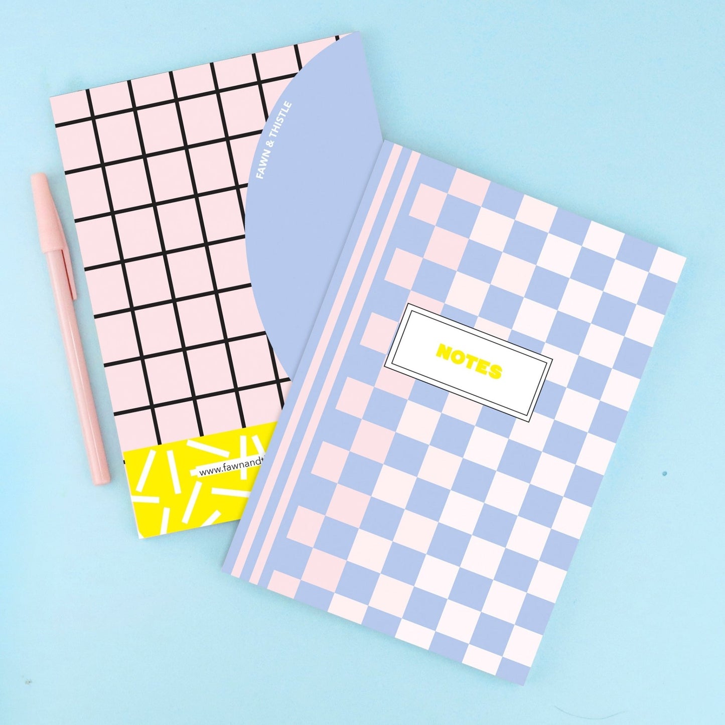 Checkerboard Bullet Grid Notebook - Fawn and Thistle