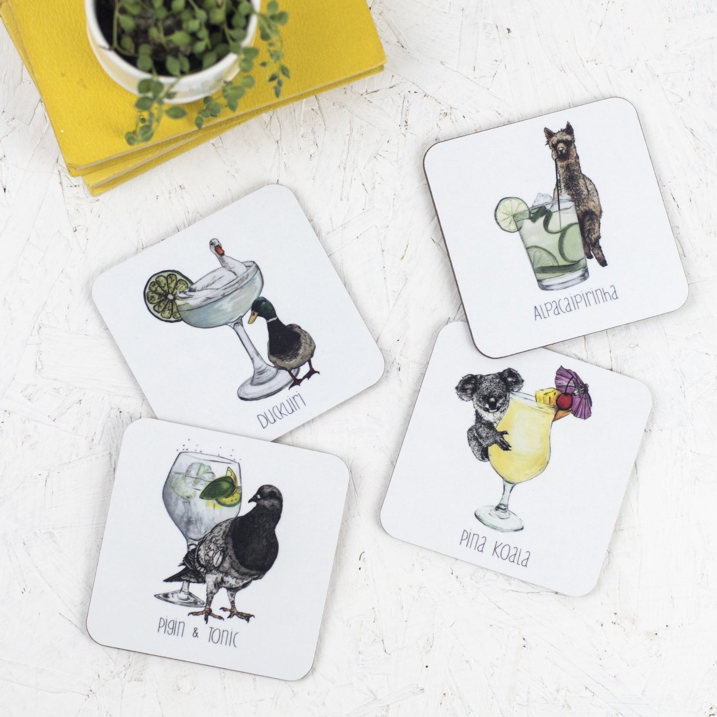 Cocktail Animals Coaster set - Fawn and Thistle