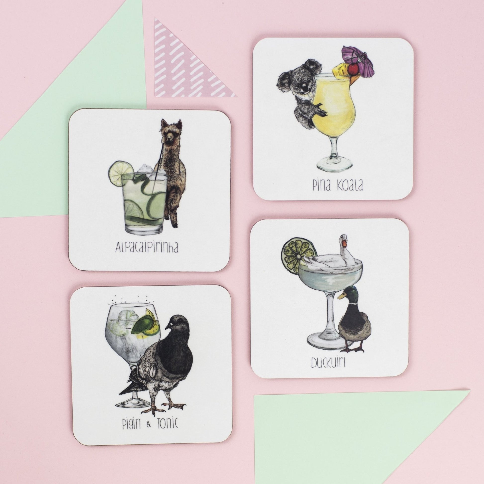 Cocktail Animals Coaster set - Fawn and Thistle