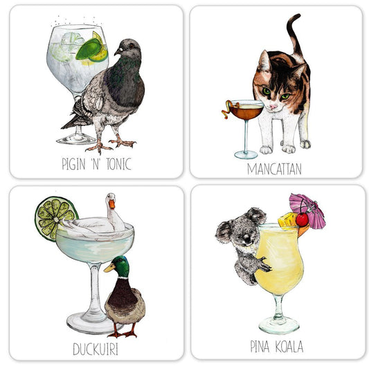 Cocktail Animals Placemat set - PRE ORDER - Fawn and Thistle