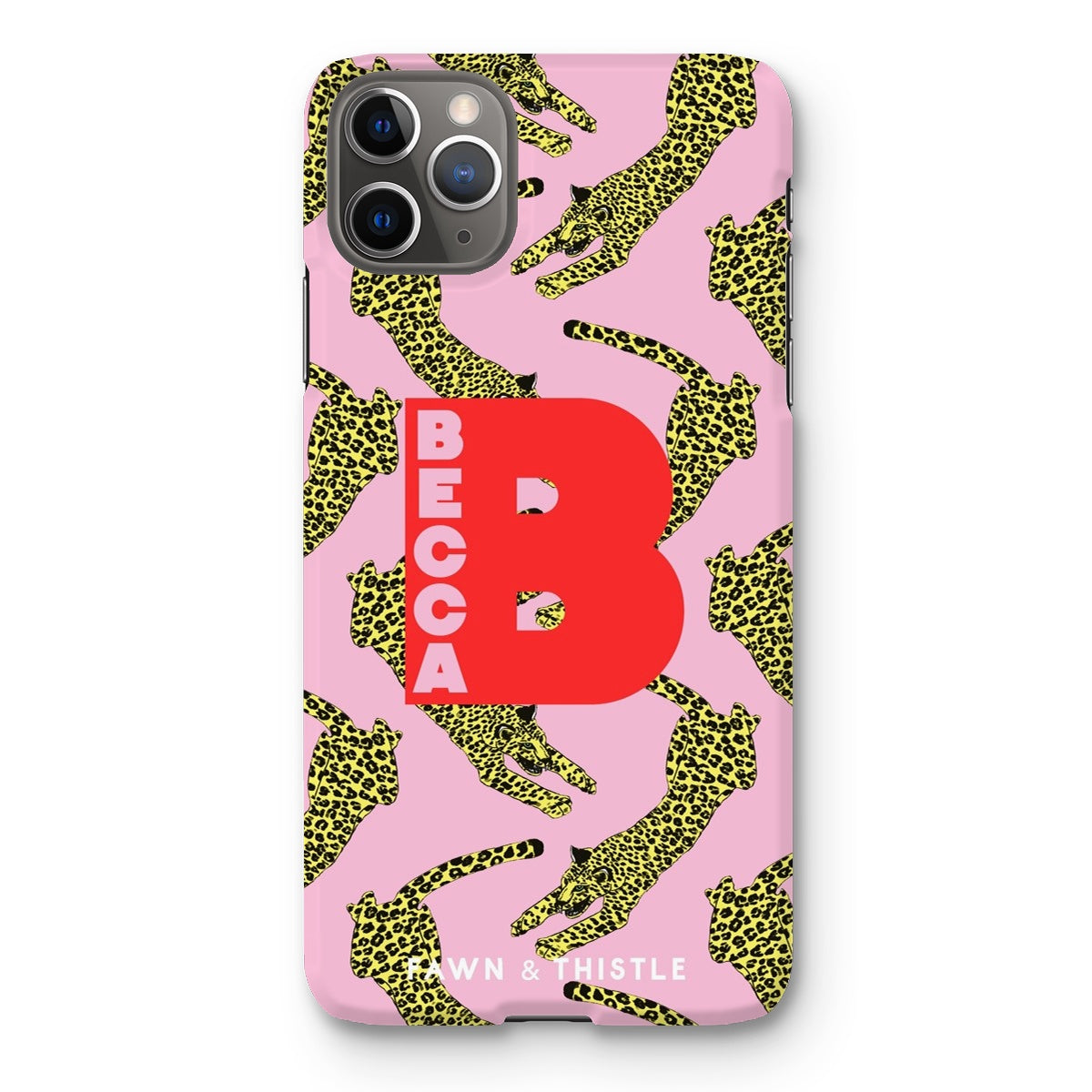 Leaping Leopard Personalised Phone Case