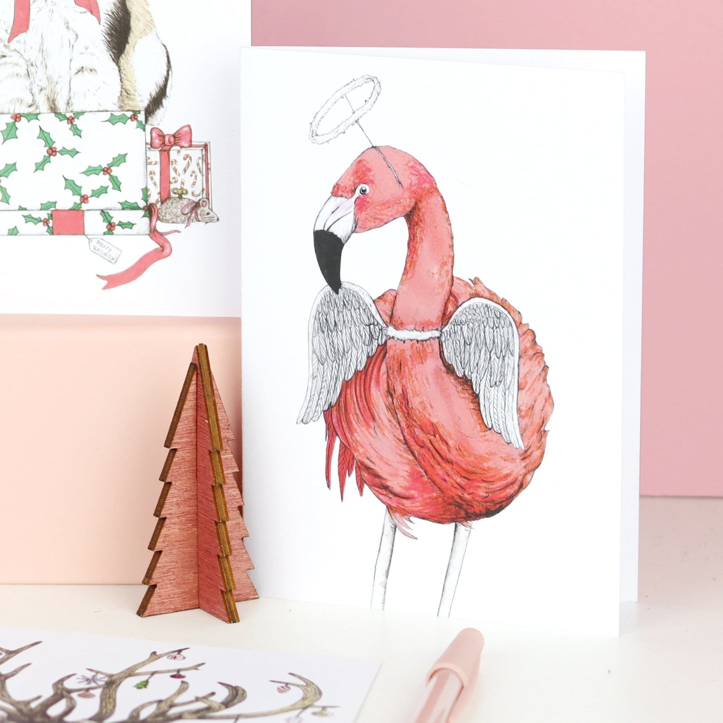Festive Fiesta Flamingo Christmas Card - Fawn and Thistle