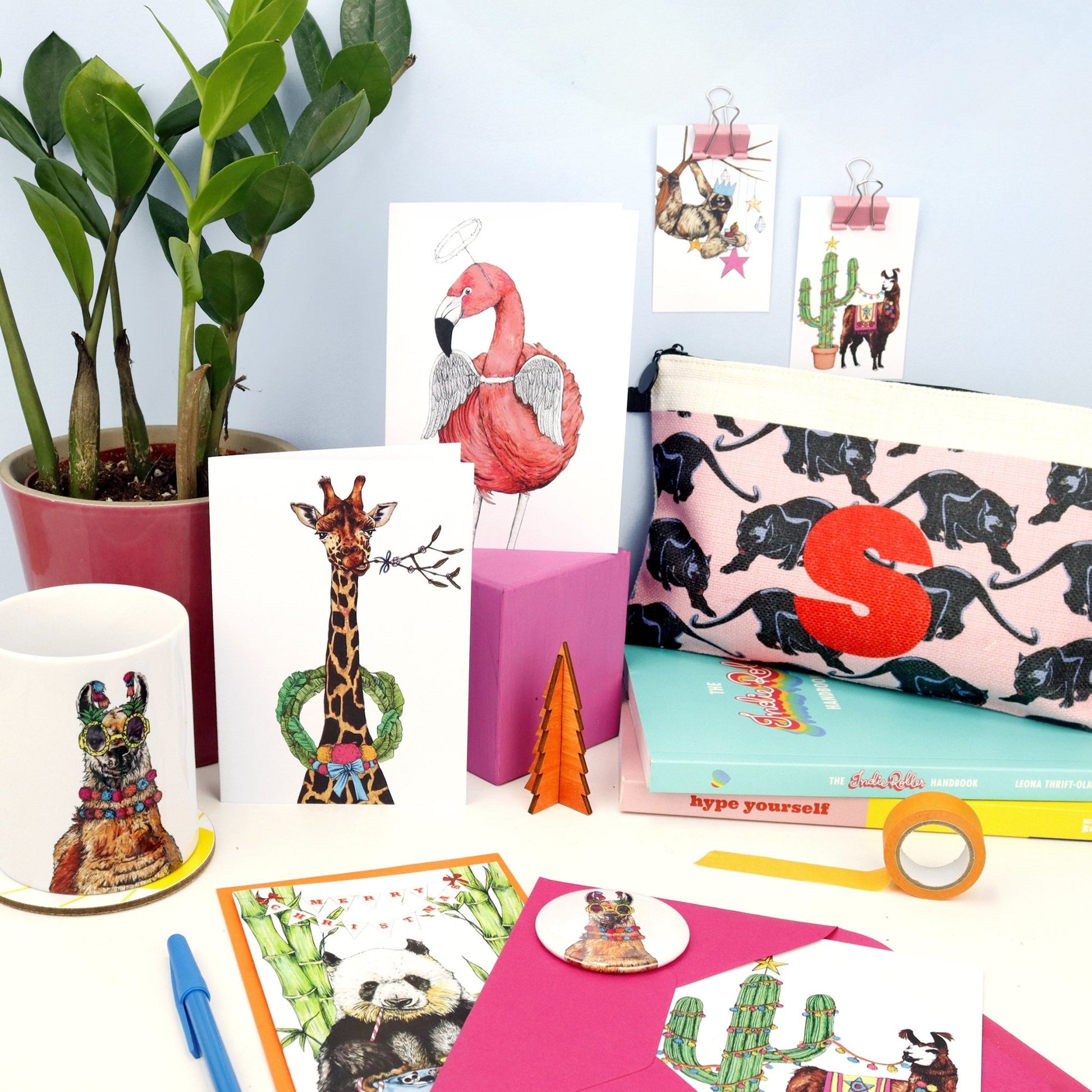 Festive Fiesta Flamingo Christmas Card - Fawn and Thistle