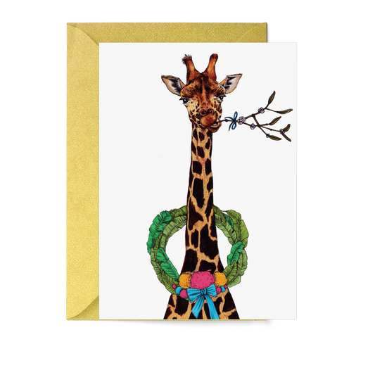 Festive Fiesta Giraffe Christmas Card - Fawn and Thistle