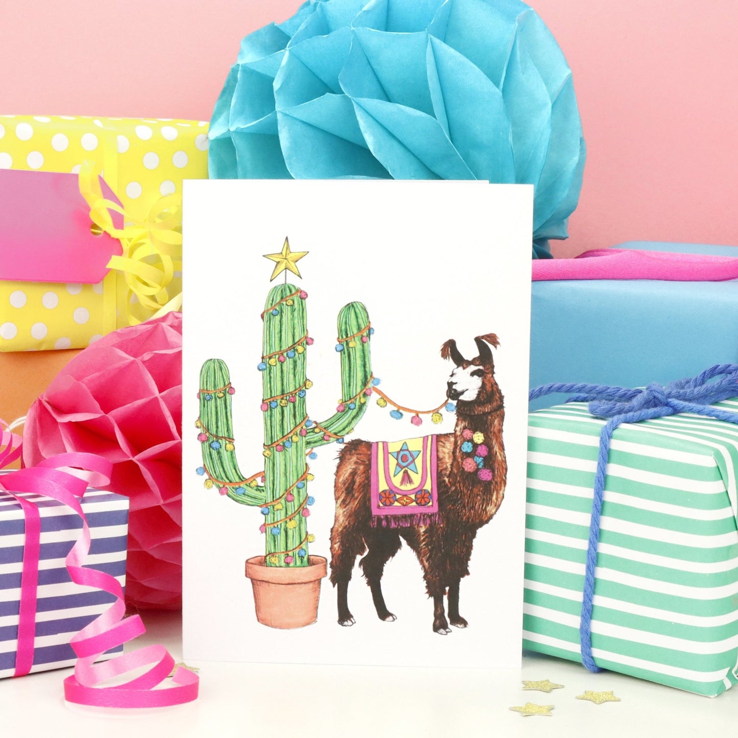 Festive Fiesta Llama Christmas Card - Fawn and Thistle