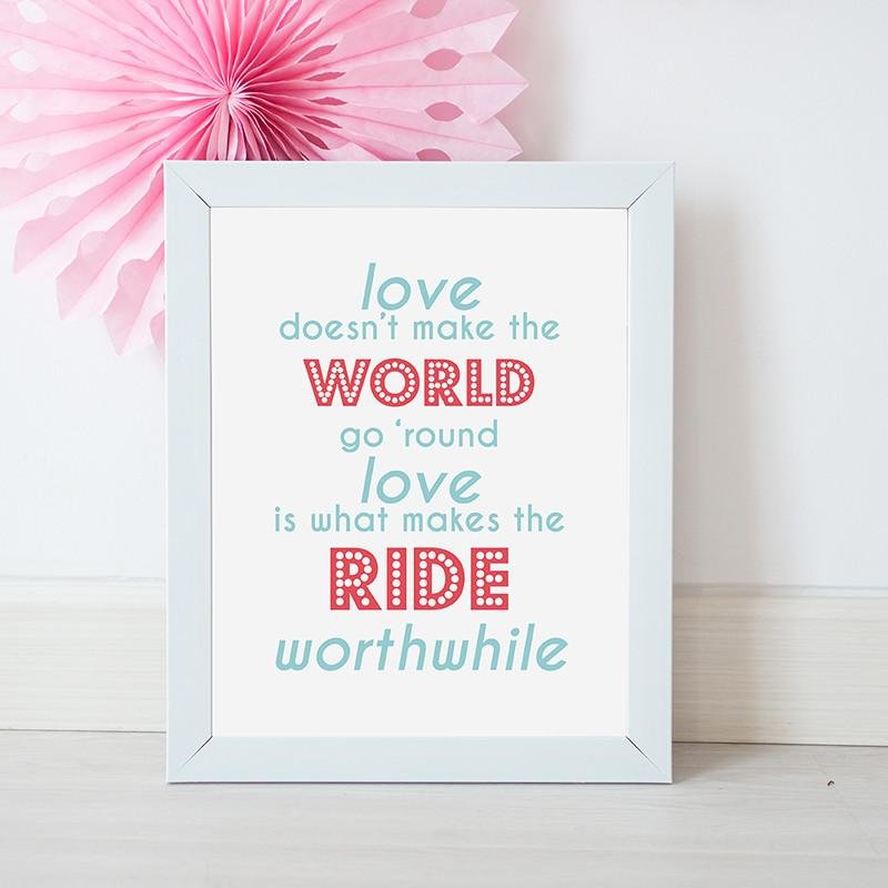Love Makes The Ride Worthwhile A3 Art Print - Fawn and Thistle