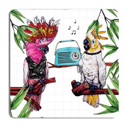 Party Cockatoo Drinks Coaster - Fawn and Thistle