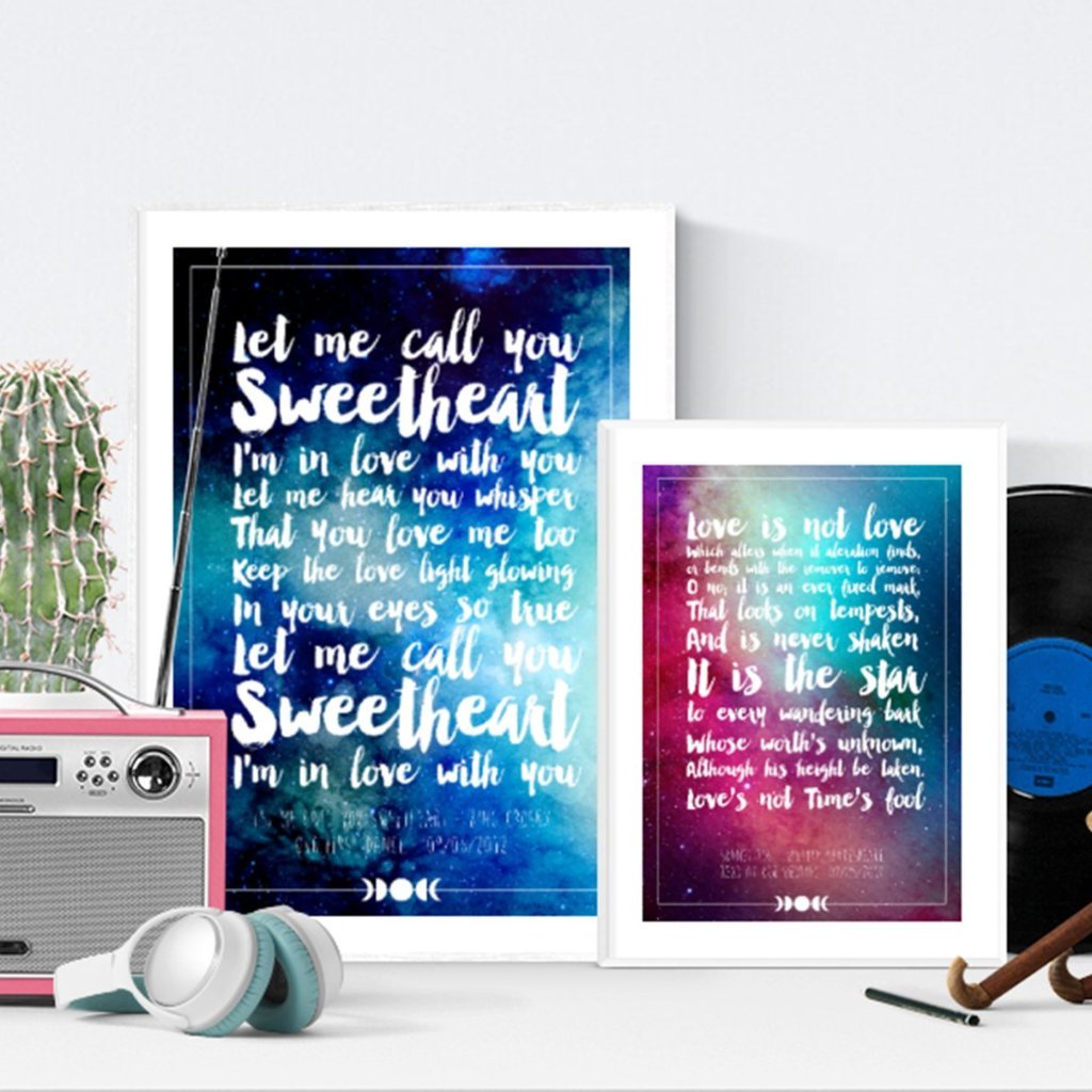 Personalised Favourite Song Lyrics Or Quote Print - Fawn and Thistle