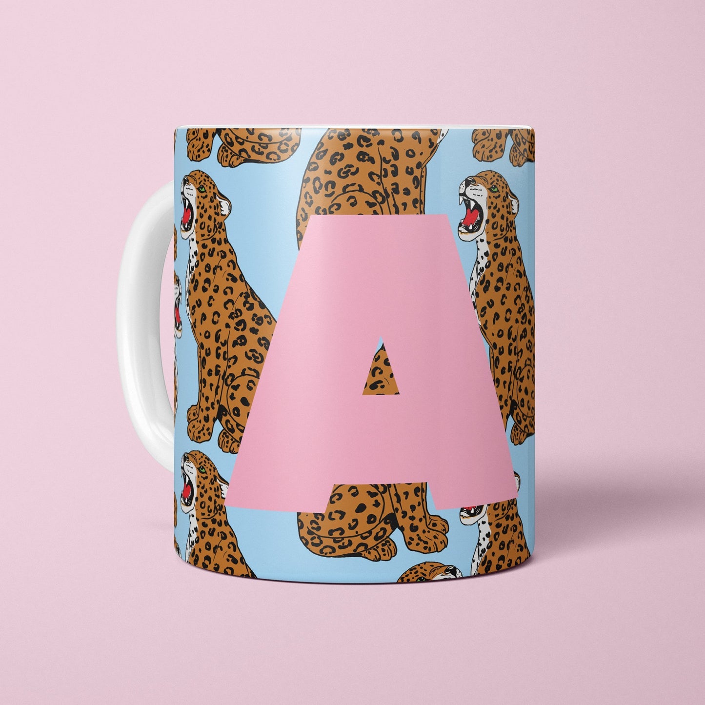 Personalised Initial Leopard Print Mug - Fawn and Thistle