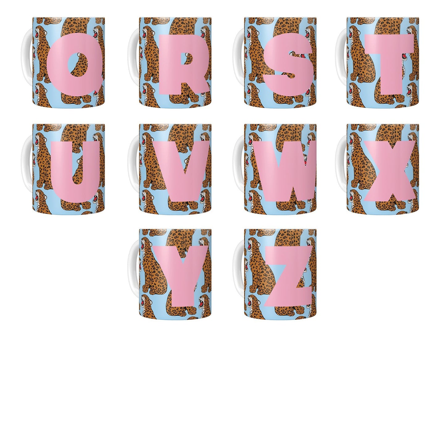 Personalised Initial Leopard Print Mug - Fawn and Thistle