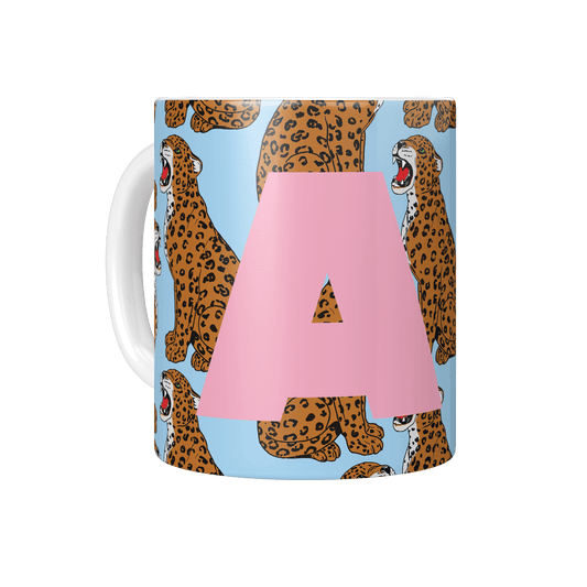 Personalised Initial Leopard Print Mug - Fawn and Thistle