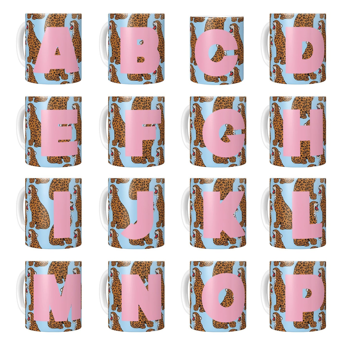 Personalised Initial Leopard Print Mug - Fawn and Thistle