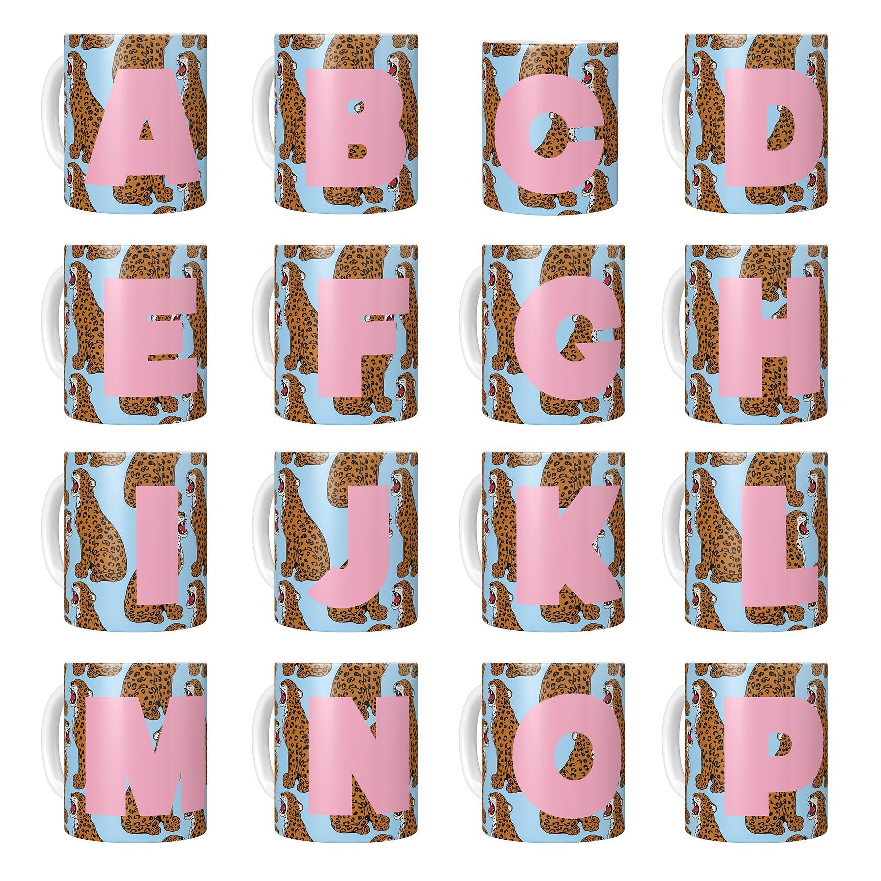 Personalised Initial Leopard Print Mug - Fawn and Thistle