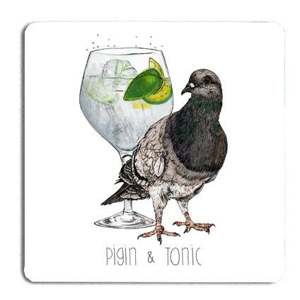 Pigin & Tonic Drinks Coaster - Fawn and Thistle