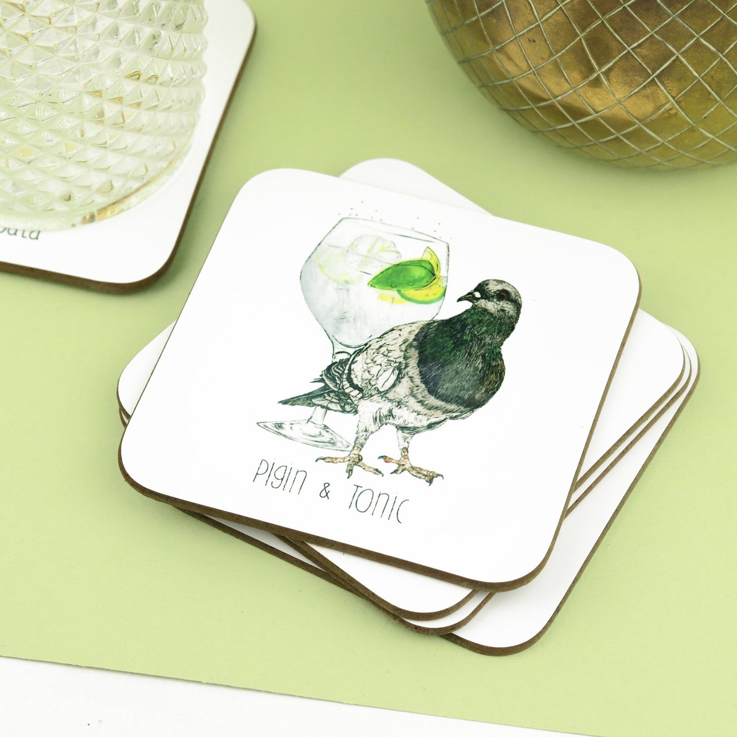 Pigin & Tonic Drinks Coaster - Fawn and Thistle