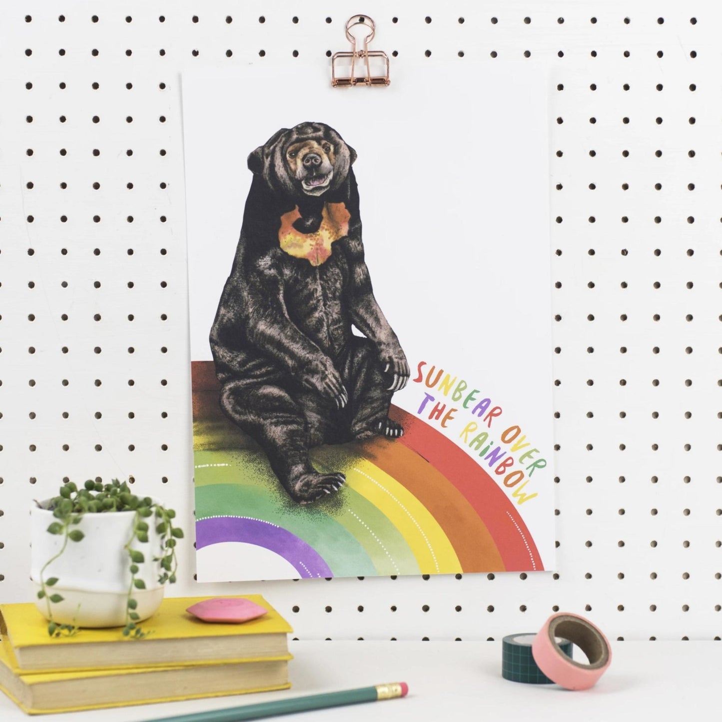 Sun Bear Over The Rainbow Art Print - Fawn and Thistle