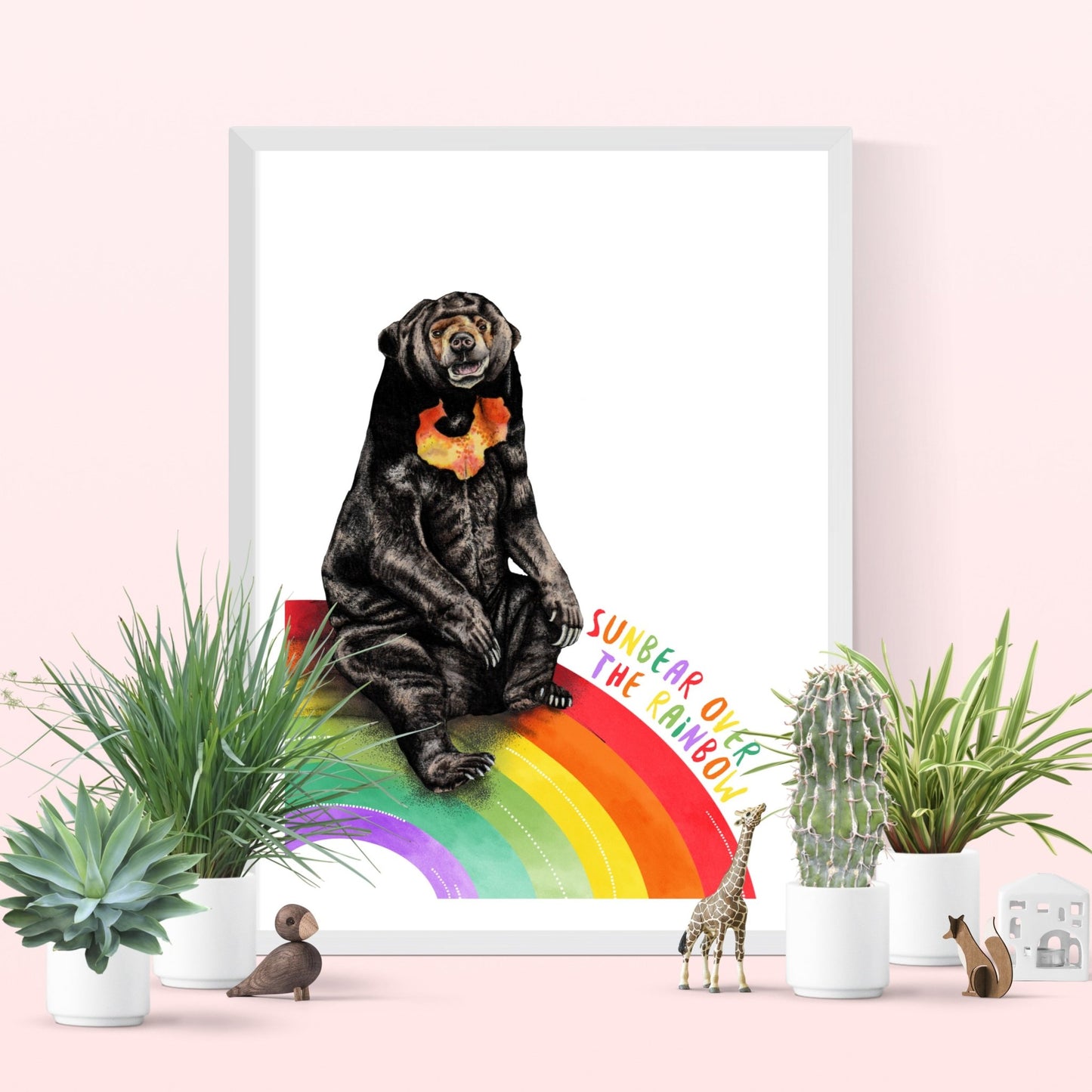 Sun Bear Over The Rainbow Art Print - Fawn and Thistle