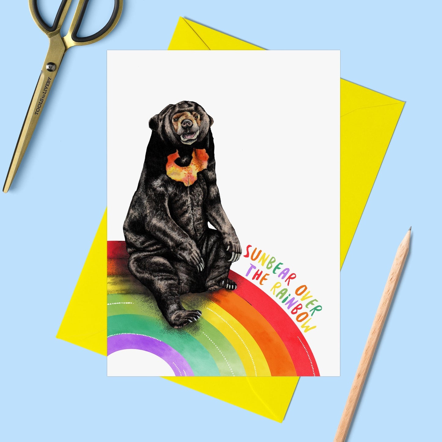 'Sunbear Over the Rainbow' Greeting Card - Fawn and Thistle