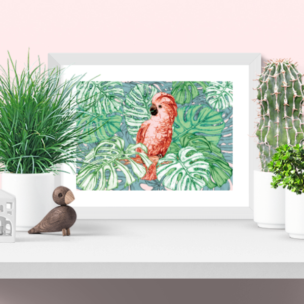 Tropical Cockatoo Giclee Art Print - Fawn and Thistle