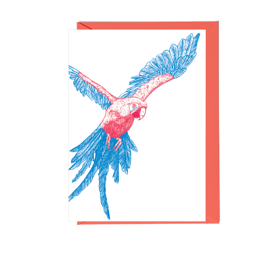 Tropicana Parrot Greeting Card - Fawn and Thistle